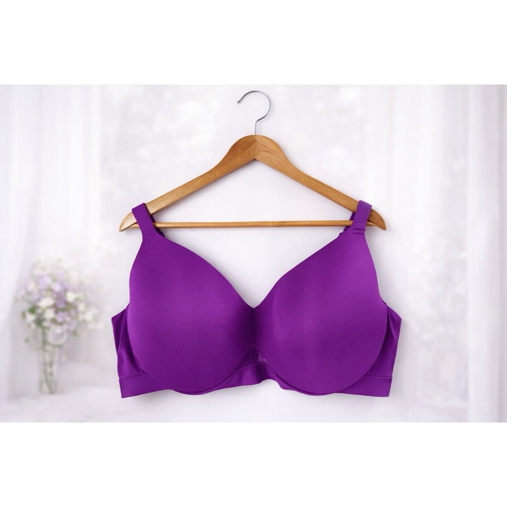 Cacique Lightly Lined Full‎ Coverage Support Bra Size 48DD Magenta Purple